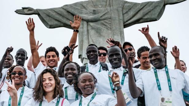 Die Athleten des olympischen Flüchtlings-Teams.