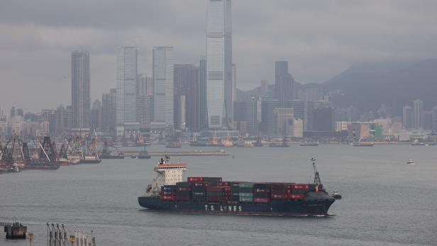Kwai Tsing Terminals and shipping harbor in Hong Kong