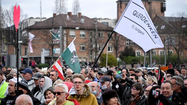 Demonstrations against COVID-19 restrictions in Stuttgart