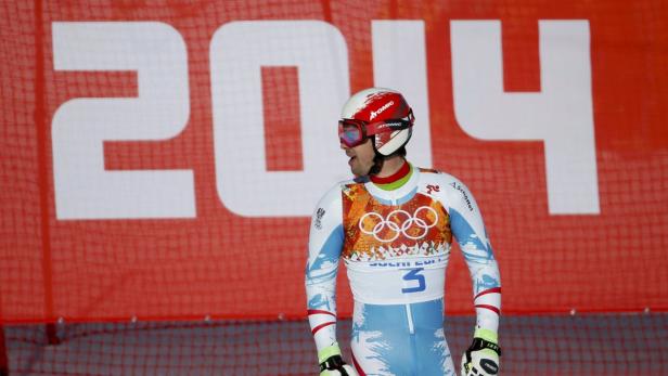 Ein Skirennläufer bei den Olympischen Winterspielen 2014 in Sotschi.