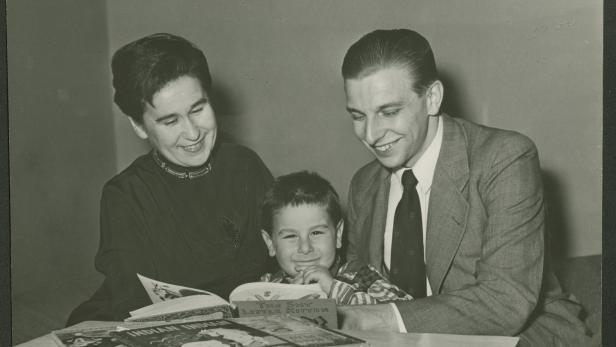 Die junge Familie Portisch: Hugo mit Ehefrau Traudi und Sohn Edgar Thomas