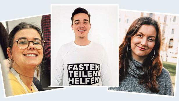 Von li.: Hanna Begić (22), Emina Mujagić (25) und Emir Avdic (24) leben, studieren und arbeiten in Wien. Sie gehören der Generation Z an und sind im muslimischen Glauben erzogen worden