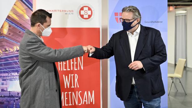 Gesundheitsminister Wolfgang Mückstein und Wiens Gesundheitsstadtrat Peter Hacker