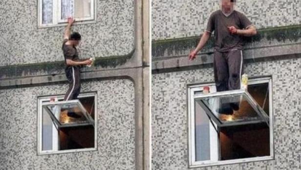 1.jpg Ein Spaziergang auf dem Fenster oder doch eine komische Art die Scheiben zu putzen? Man weiß es nicht...