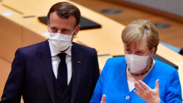 Frankreichs Präsident Emmanuel Macron und Deutschlands Kanzlerin Angela Merkel