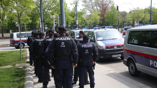Polizei bei Demo im Mai in Wien