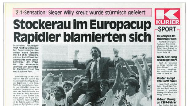 Vor 30 Jahren: Als Stockerau gegen Rapid die Pokal-Sensation gelang