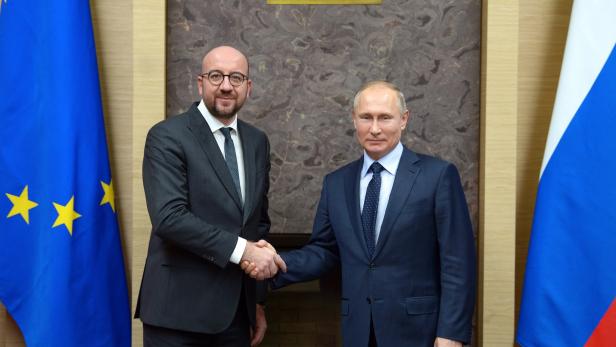 Charles Michel und Putin bei einem früheren Treffen