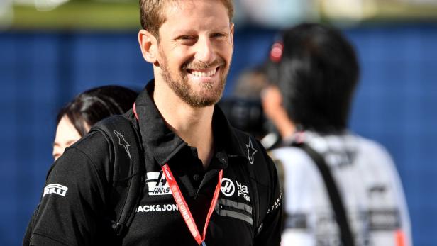 Hat gut lachen: Romain Grosjean ist dieses Mal nichts passiert