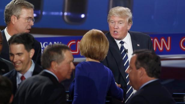 Donald Trump während einer CNN-Debatte mit anderen republikanischen Präsidentschaftskandidaten.