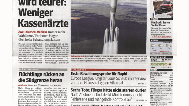 Eine Ariane-6-Rakete steht auf der Startrampe, Österreich beteiligt sich am Bau dieser Rakete.