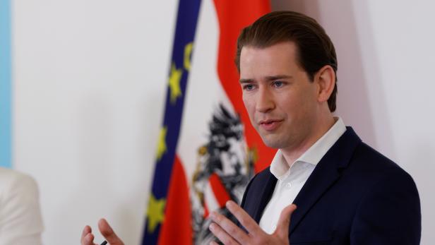Chancellor Kurz attends a news conference in Vienna