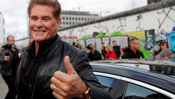 FILE PHOTO: Actor Hasselhoff presents audio book "Up against the Wall - Mission Mauerfall" in Berlin