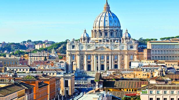 A photo view of St Peter's Basilica, at Vatican City