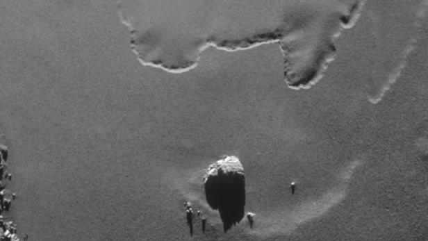 Ein Foto von der Oberfläche des Kometen.