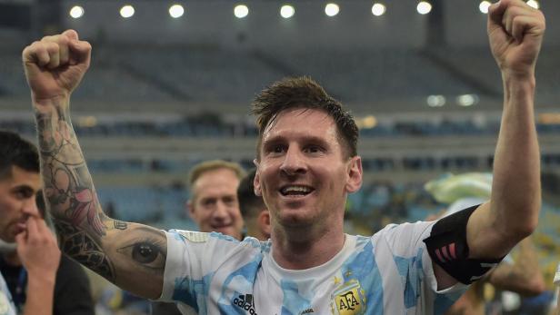 Lionel Messi feiert den Sieg bei der Copa America