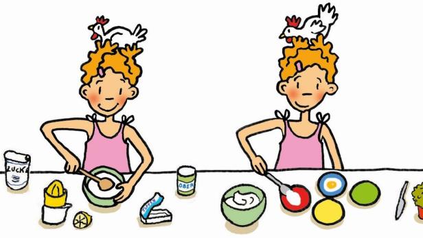 Kochen für Kinder: Falsche Spiegeleier aus Pfirsichen und Obers 
