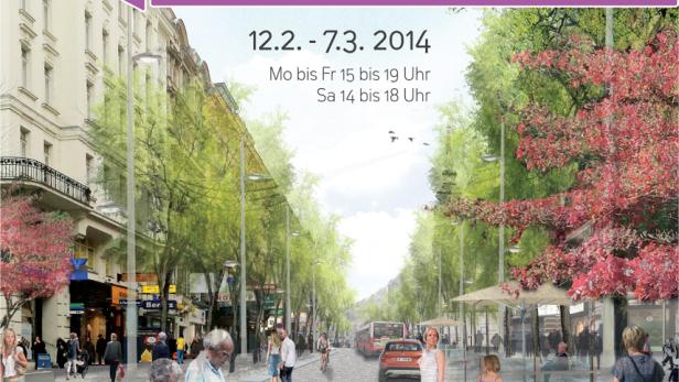 Eine Ausstellung über die Neugestaltung der Mariahilfer Straße in Wien.