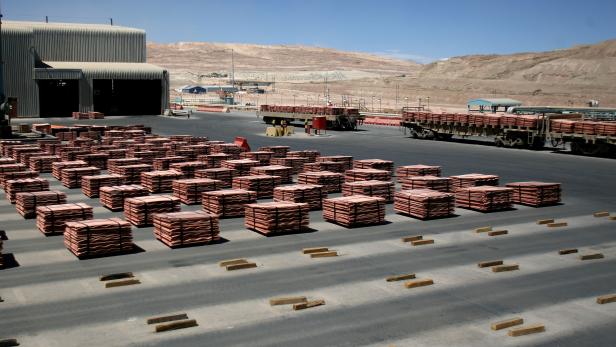 FILE PHOTO: Sheets of copper cathode are pictured at BHP Billiton's Escondida, the world's biggest copper mine, in Antofagasta