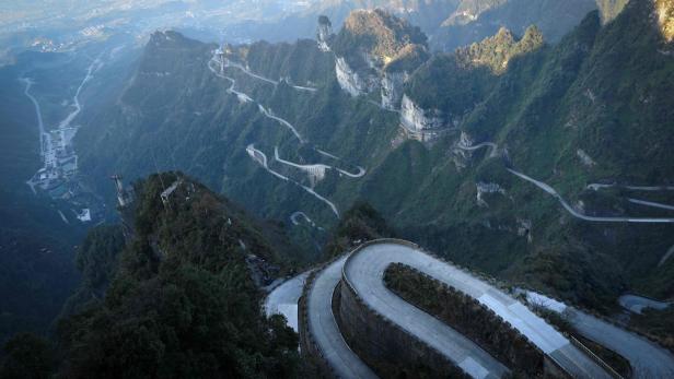 Der Tianmenshan ist ein 1518m hoher Berg im Tianmenshan-Nationalpark, Zhangjiajie.