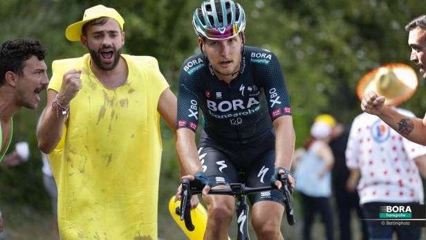 Lukas Pöstlberger auf der 14. Etappe der Tour de France von Carcasonne nach Quillan (183,7 km)