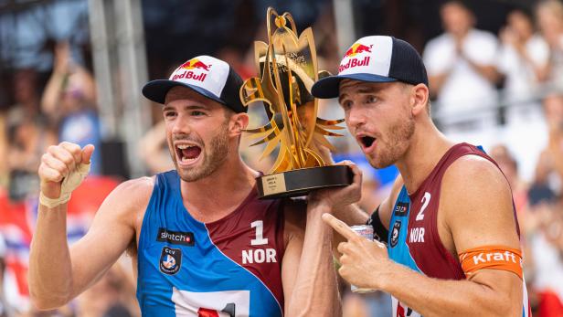 Feierabend: Die norwegischen Olympiasieger Mol/Sørum siegten auch bei der EM in Wien