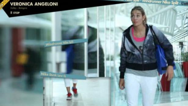 Veronica Angeloni, eine Volleyballspielerin aus Bologna, trägt Nike-Kleidung.