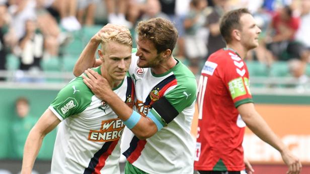 Klarer Rapid-Sieg gegen Ried, Austria erkämpft 2:2 bei Sturm Graz