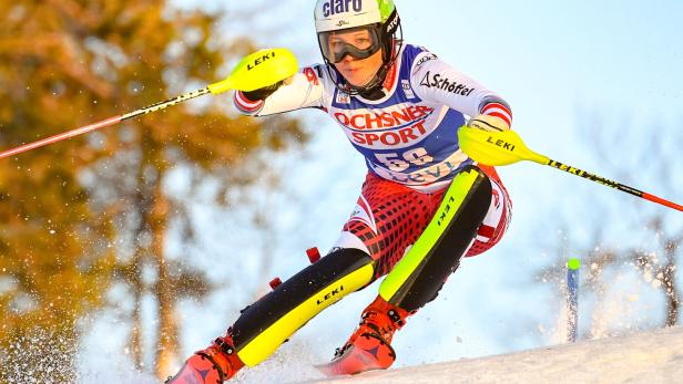 Michaela Dygruber beim Slalom-Weltcup in Levi