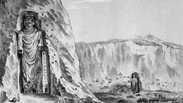 Die Buddhas von Bamiyan festgehalten 1885