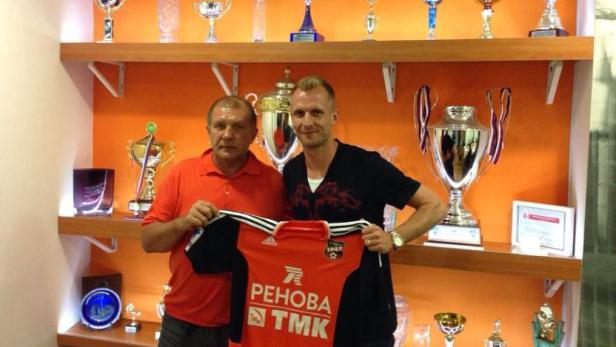 Russland-Experte: Markus Berger mit dem FC-Ural-Präsidenten.