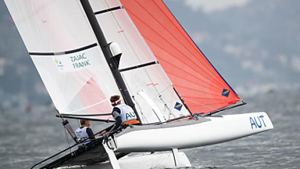 Thomas Zajac und Tanja Frank während des Narca 17-Bewerbes Guter Olympia-Start für Österreichs Segler