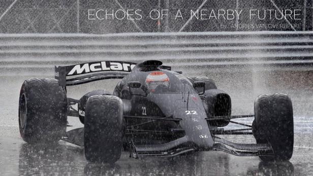 Geschlossenes Cockpit: Der virtuelle McLaren-Fahrer bleibt trocken.