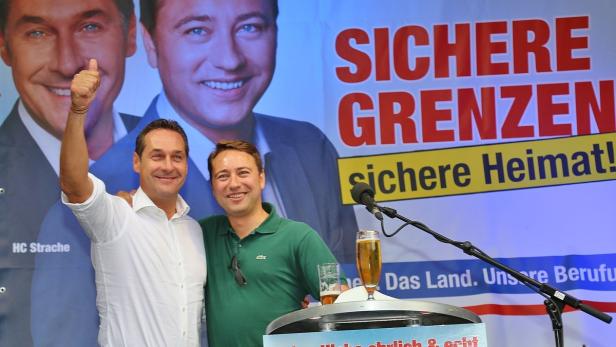 HC Strache und FP-Kandidat in Oberösterreich Manfred Haimbuchner