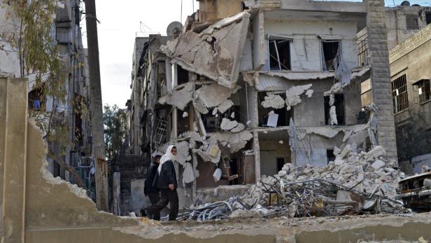 Die syrische Stadt Aleppo wo seit Jahren Krieg ist