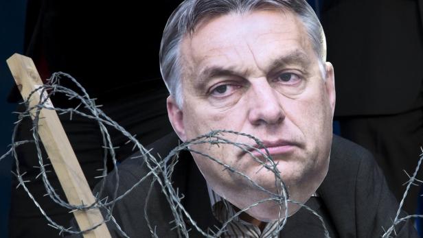 Orbans Kurs ist auch immer wieder Thema bei Demonstrationen, wie hier in Brüssel.