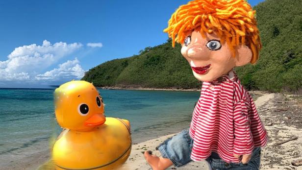 Seppy Seppy im Dialog mit der gelben Quietschente
