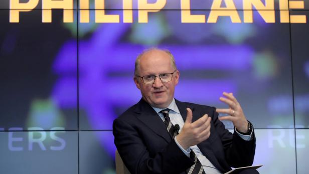 FILE PHOTO: European Central Bank Chief Economist Philip Lane speaks during a Reuters Newsmaker event in New York