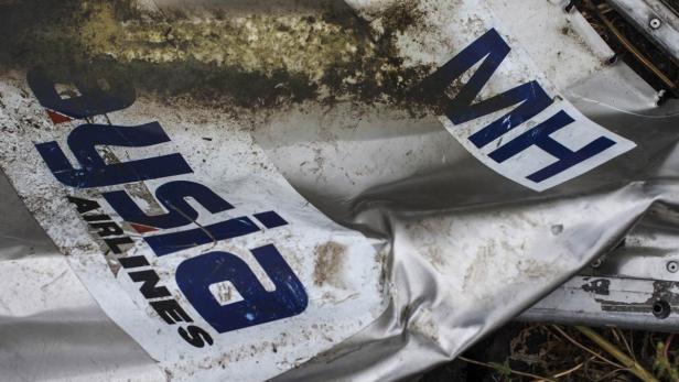 A piece of wreckage of the downed Malaysia Airline