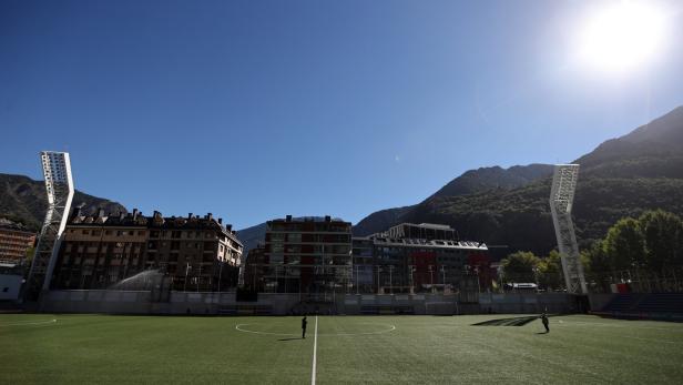 Feuer im Nationalstadion von Andorra