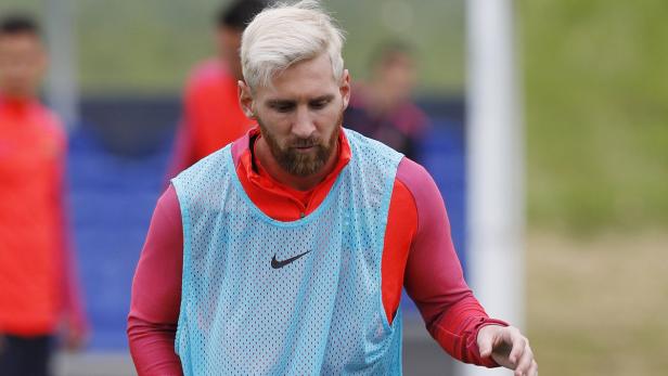 Barcelona Training Rücktritt vom Rücktritt von Lionel Messi.