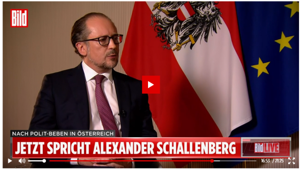 Schallenbergs erstes TV-Interview strahlte die Bild-Zeitung aus