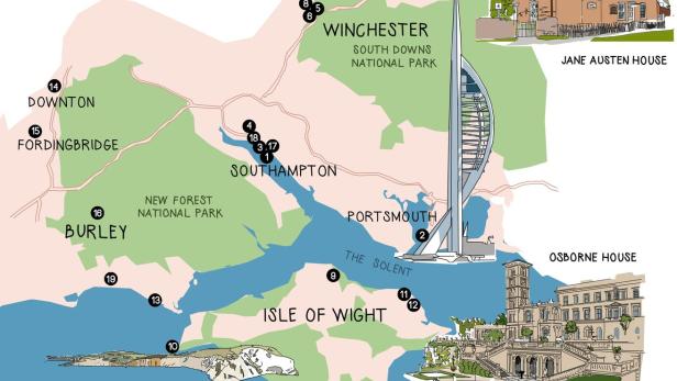 Vier Tage, vier Routen: Die besten Adressen für Hampshire