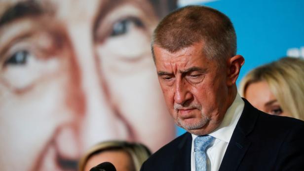 FILE PHOTO: Czech PM and leader of ANO party Andrej Babis reacts at the party's election headquarters, in Prague