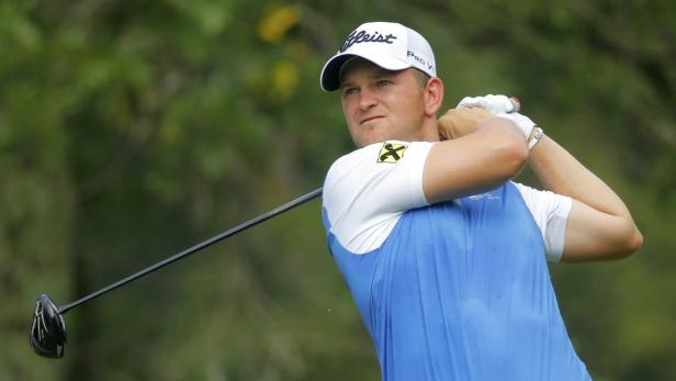 Bernd Wiesberger of Austria watches his drive off