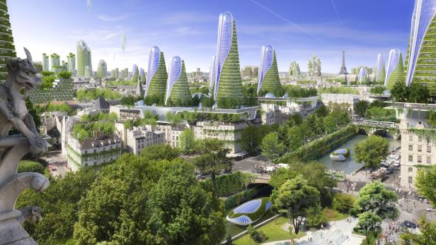 Grüne Visionen des Architekten Vincent Callebaut für die Pariser Innenstadt.