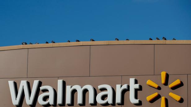 FILE PHOTO: Walmart's logo is seen outside one of the stores in Chicago