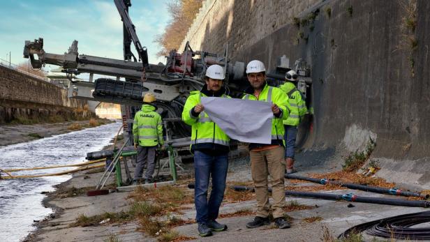 Historische Wienflussmauer wird bis Sommer 2022 saniert