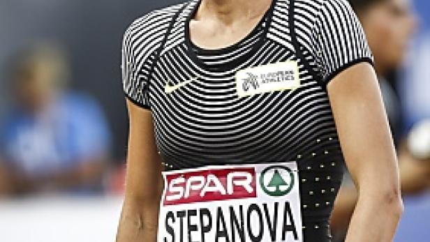 Die Athletin Stepanova bei einem Wettkampf in Amsterdam 2016.