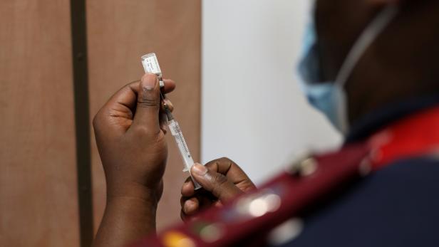 FILE PHOTO: A nurse prepares a dose of the of coronavirus disease (COVID-19) in Dutywa